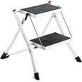 thumbnail image 1 of Amdohai 2 Steel Step Stool Step ladders for Adults and Kids, Lightweight White Folding Two Step Ladder Sturdy and Anti-Slip Wide Pedal Steel Ladder Mini-Stool 300lbs White, 1 of 8