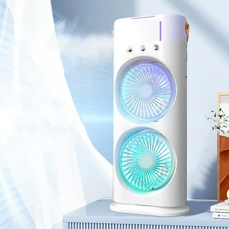 

Rechargeable Portable Air Conditioning Fan 3 Speed Silent Evaporative Personal Air Fan With 3 Fog Night Light Small Air Conditioning For Bedroom And Office