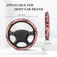 thumbnail image 3 of Salouo Delicate Pink Carnations Print Elastic Car Steering Wheel Cover - 15'' Non-Slip Car Wheel Cover Protector - Universal Car Accessory for Diverse Cars, 3 of 6