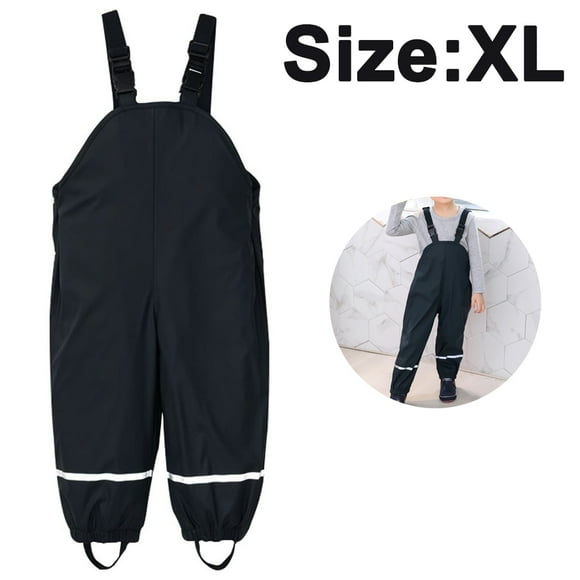 Kids Waterproof Rain Pants Dirty Proof Suspender Trousers for Boys Girls Lightweight Rainwear Pants Jumpsuit Clothes