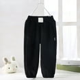 thumbnail image 2 of Bjutir Kids Boys Thicken Pants Fall Winter Outerwear Boysgirls Sweatpants Thick Large Childrens Thermal Pants Black Size 5-6 Years, 2 of 3