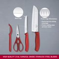 thumbnail image 2 of Victorinox Swiss Classic 4 Piece Kitchen Set with Kitchen Knife, Paring Knife, Kitchen Shears and Universal Peeler (Red), 2 of 2