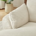 thumbnail image 3 of 65" Chaise Lounge Chair Indoor, Corduroy Upholstered Boneless Sofa Bed, Deep Seat Sleeper Couch Reading Chairs, Fluffy Oversized Cloud Couch, No Assembly Required, White, 3 of 6