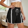 thumbnail image 2 of Uaswgudfs Women's Color Block Athletic Shorts, Elastic Drawstring Loose Fit Casual Shorts for Summer Sports & Daily Wear, 2 of 6