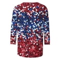 thumbnail image 5 of Lorytime Womens T Shirts 4th of July Button Down Outfits Patriotic Graphic Clothes Lorytime 3/4 Sleeve Festival Wear, 5 of 5