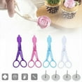 thumbnail image 4 of Piping Flower Scissors Nail Set Cake Icing Flower Detachable scissors cake flower Plastic Lifter Cupcake Pastry Decorating Tool, Purple, 4 of 7