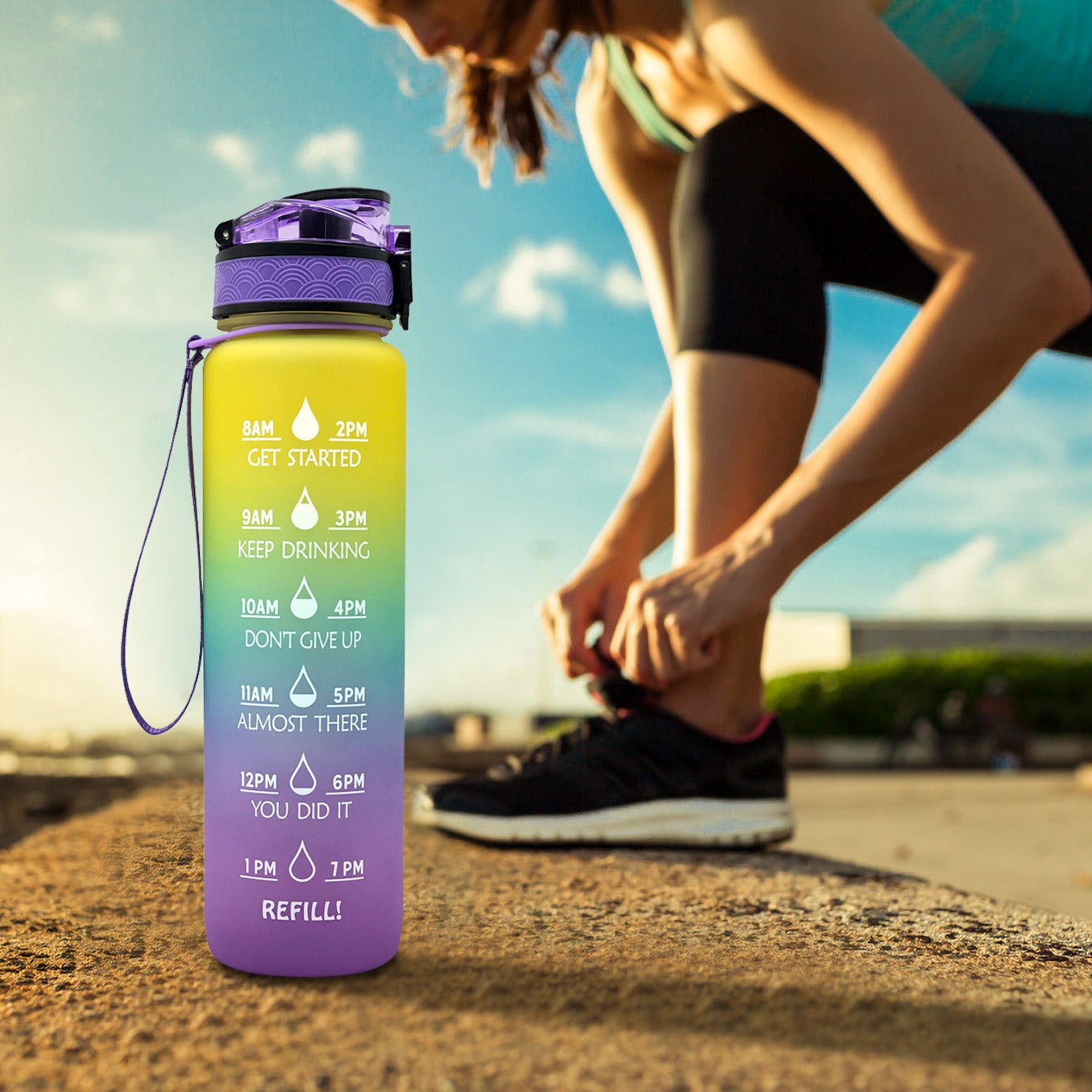 Offres du Vendredi Fou! Offres du Cyberlundi! Bouteille de Sport Extérieure Portable et Étanche Byikun 1L pour Randonnée et Camping
