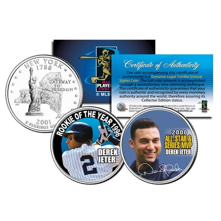 - DEREK JETER *Rookie of the Year & World Series MVP* NY State Quarters 2-Coin Set