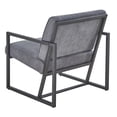 thumbnail image 6 of Modern Accent Chair, Steel Armchair Lounge Living Room Chair, Single Sofa Comfy Reading Armchair for Dining Bedroom Living Room, Upholstered Cozy Side Sofa Chair Relaxing Seating, Grey-Leather, 6 of 7