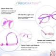 thumbnail image 2 of LAMBBAA 2 Pack Kids Blue Light Blocking Glasses, Computer Glasses with Rope, Anti Blurry and Eyestrain, Cut UV400 Anti Glare for Children Age 3-12 (Black Blue, Purple), 2 of 5