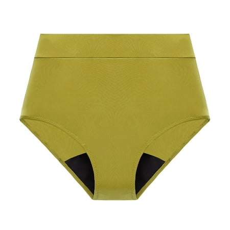 Duoif Thong Bikini Women s Menstrual Underwear Basic Full Coverage Mid Waist Bathing Suit Bottom Womens Underwear Bikini Underwear for Women Green S