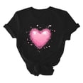 thumbnail image 6 of mihongmao Valentine Graphic T Shirts for Women Casual Round Neck Short-sleeved Christmas Tree Printed T-shirt Black M, 6 of 6
