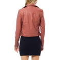 thumbnail image 4 of MixMatchy Women's Faux Leather Long Sleeve Zipper Closure Moto Biker Short Coat Jacket, 4 of 7
