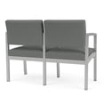 thumbnail image 5 of Lenox Chaise d'Attente de Réception en Acier à 2 Places / Acier Argenté / Gris Pâle, 5 of 5
