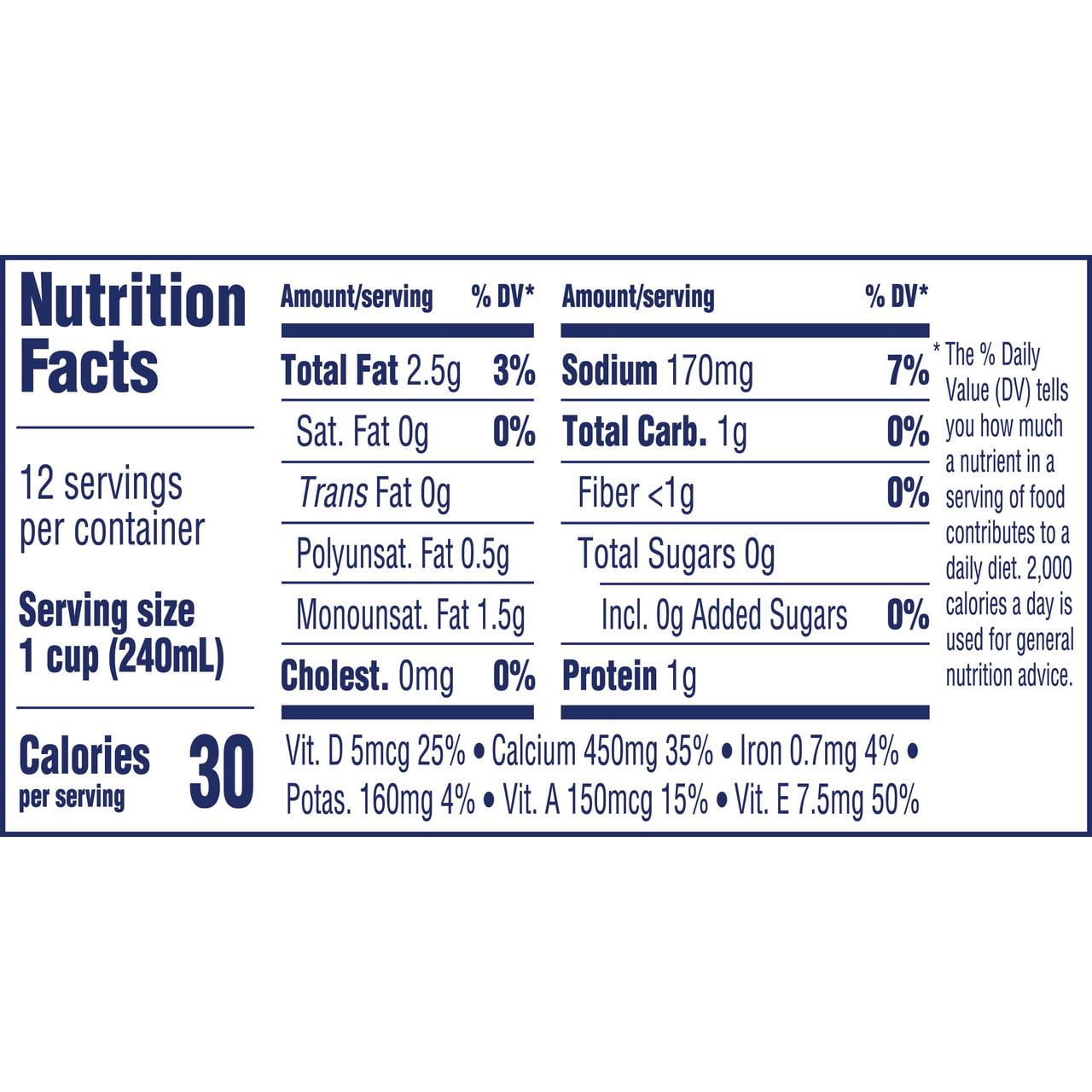 Almond Breeze Unsweetened Vanilla Almond Milk, 96 fl oz