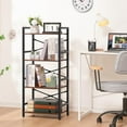 thumbnail image 5 of 4 Tier Bookshelf - Small Book Shelf Industrial Bookcase, Narrow Book Case Book Storage Organizer   Berry Brown, 5 of 8