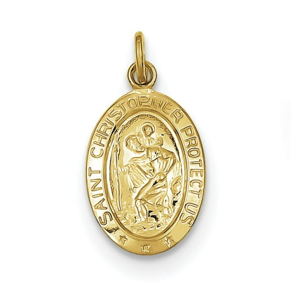 24k Gold-plated Sterling Silver Saint Christopher Medal QC5626