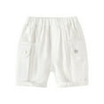thumbnail image 1 of HIPYLO Short Taille Basse Short Garçon Short Grande Taille Short Noir Garçon Short Athlétique Rouge Bébé Garçon Vêtements 12 Mois Vêtements Bébé 12-18 Mois Été, Blanc 3-4 Ans, 1 of 4