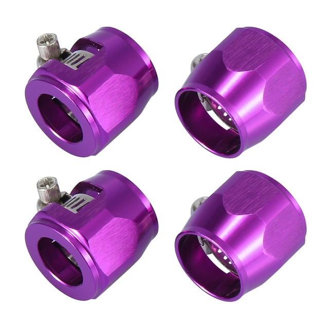 Unique Bargains 4pcs AN12 Hex Gold Tone Car Hose Finisher Clamp Adapter Line End Cover Connector
