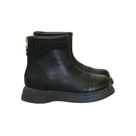 

Tenmix Girls Waterproof Dress Bootie Dress Round Toe Wedding Casual Short Boot Black 11.5c