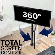 Black Dual LCD Monitor Desk Mount Stand, Stacked Vertical 2 Screens up to 34