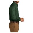 thumbnail image 3 of Mens Long Sleeve Professional Uniform Carefree Cotton/Polyester Poplin Shirt Deep Forest Green Large, 3 of 6
