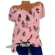 thumbnail image 3 of Blusas De Verano Para Las Mujeres De Ocio Pluma Impresa Suelta Manga Corta Talla Grandepangjing, 3 of 4