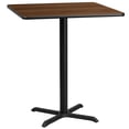 thumbnail image 1 of Bowery Hill 36" Square Restaurant Bar Table in Black and Walnut, 1 of 4