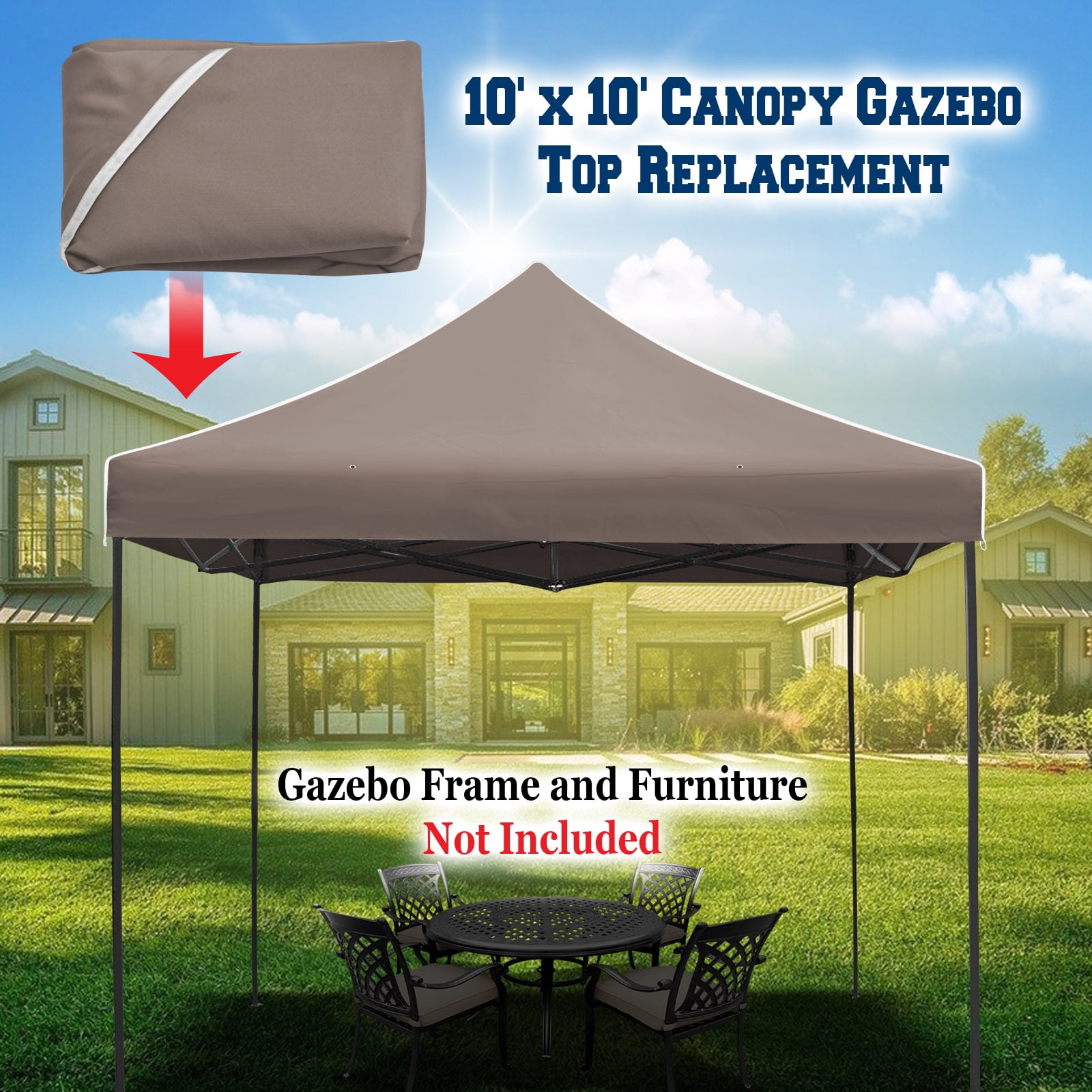Sunrise Ez pop Up Instant Canopy 10'X10' Replacement Top Gazebo