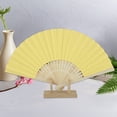 thumbnail image 4 of Unique Bargains Portable DIY 7-Inch Blank Folding Fan 1 Pc Light Yellow, 4 of 5