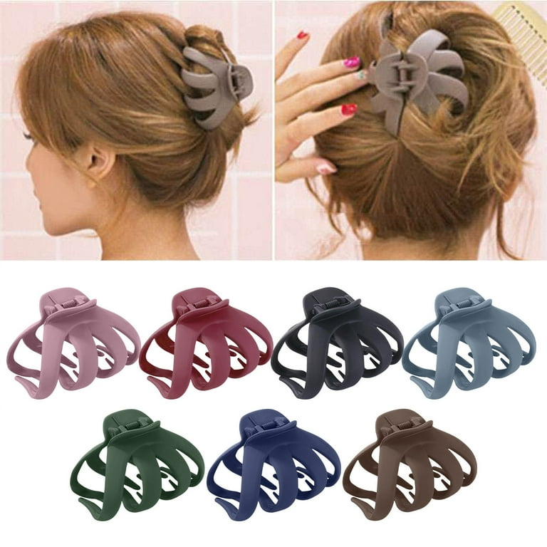 Pompotops Matte Octopus Clips Large Hair Claw Clips for Women and Girls Big Claw Hair Clips Strong Jaw Clips for Thick Hair Hair Styling Accessories - Walmart.com