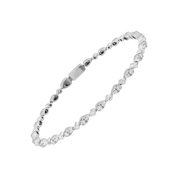 Women's Welry 2 cttw Diamond Link Bracelet in 14kt White Gold, 7"