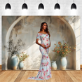 thumbnail image 4 of 210x150cm Photography Background Fabric Simple Plant Arch Studio Indoor Atmosphere Photography Background Fabric,E, 4 of 5