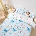 thumbnail image 2 of Erosebridal Bowknot Flower Kids Queen Duvet Cover Set, Blue Love Heart Bedding, 3 Pieces, No Comforter, 2 of 5