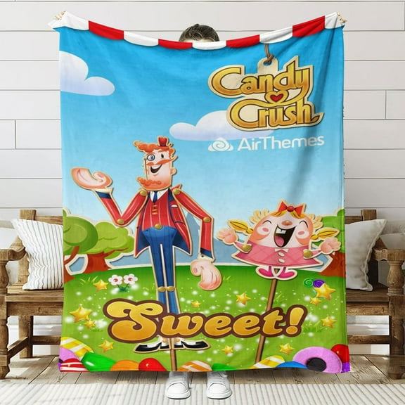 Candy Crush Saga Throw Blanket Gifts for Fans Lover Girls Boys Women Present Hoodie Him Bed 60"x80"