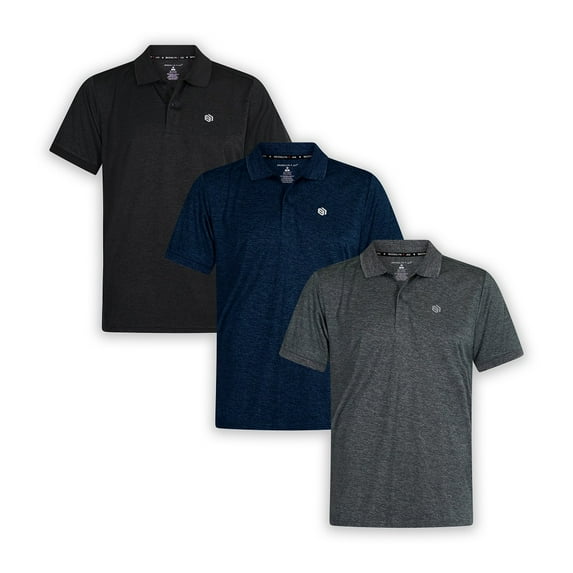 3-Pack Golf Shirts for Men - Dry Fit Short-Sleeve Polo, Athletic Casual Collared T-Shirt