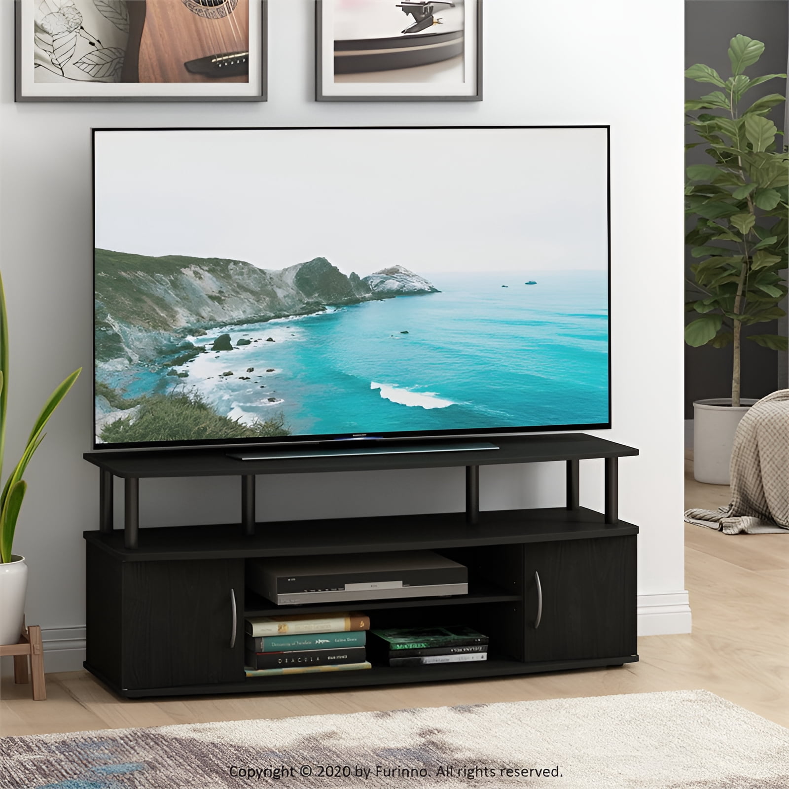 Furinno JAYA Large Entertainment Center Hold up to 55-IN TV, Black