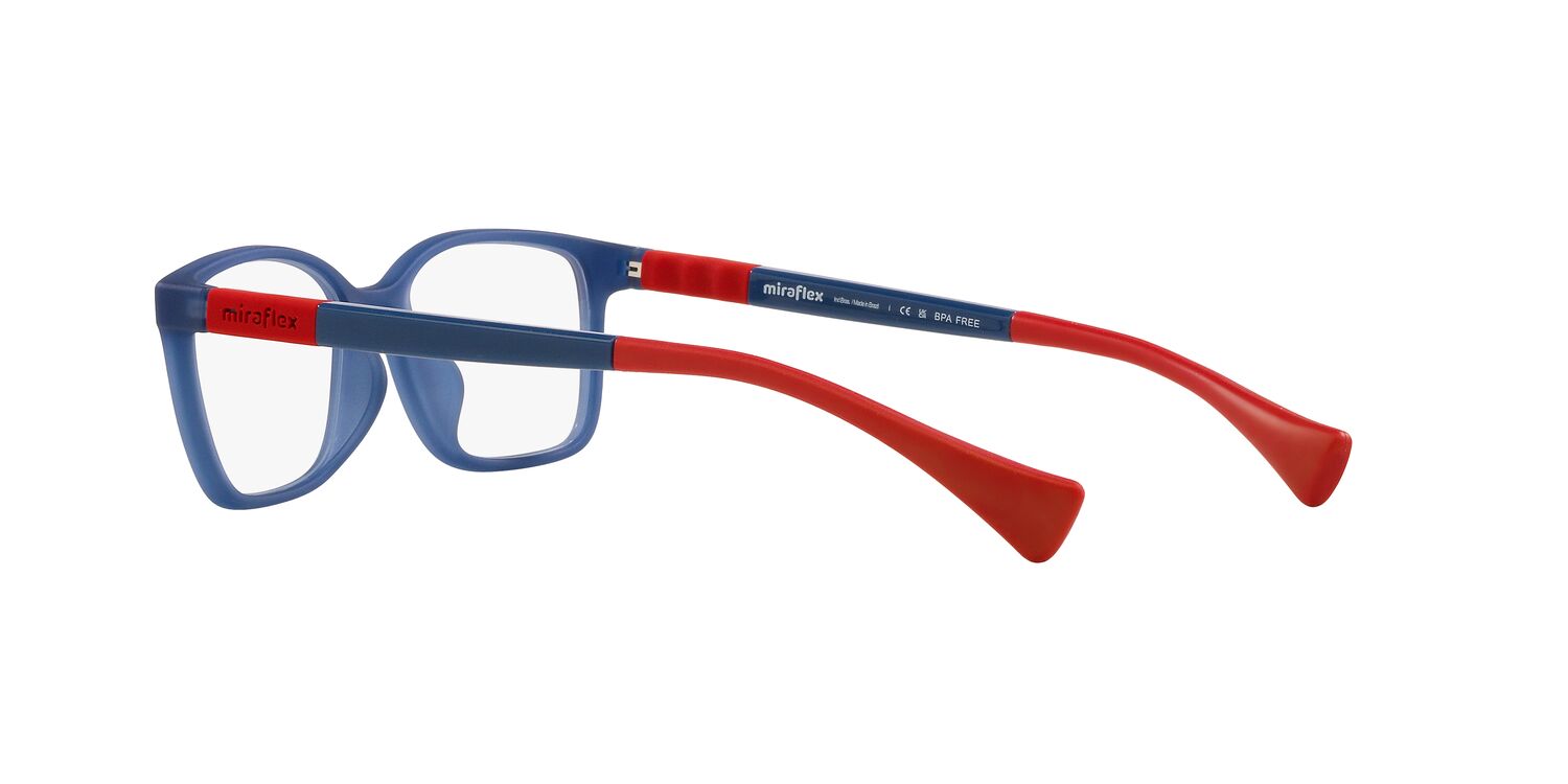 Miraflex Youth Size 49 0MF4013 Lifestyle Eyeglasses with Case, Translucent Light Blue