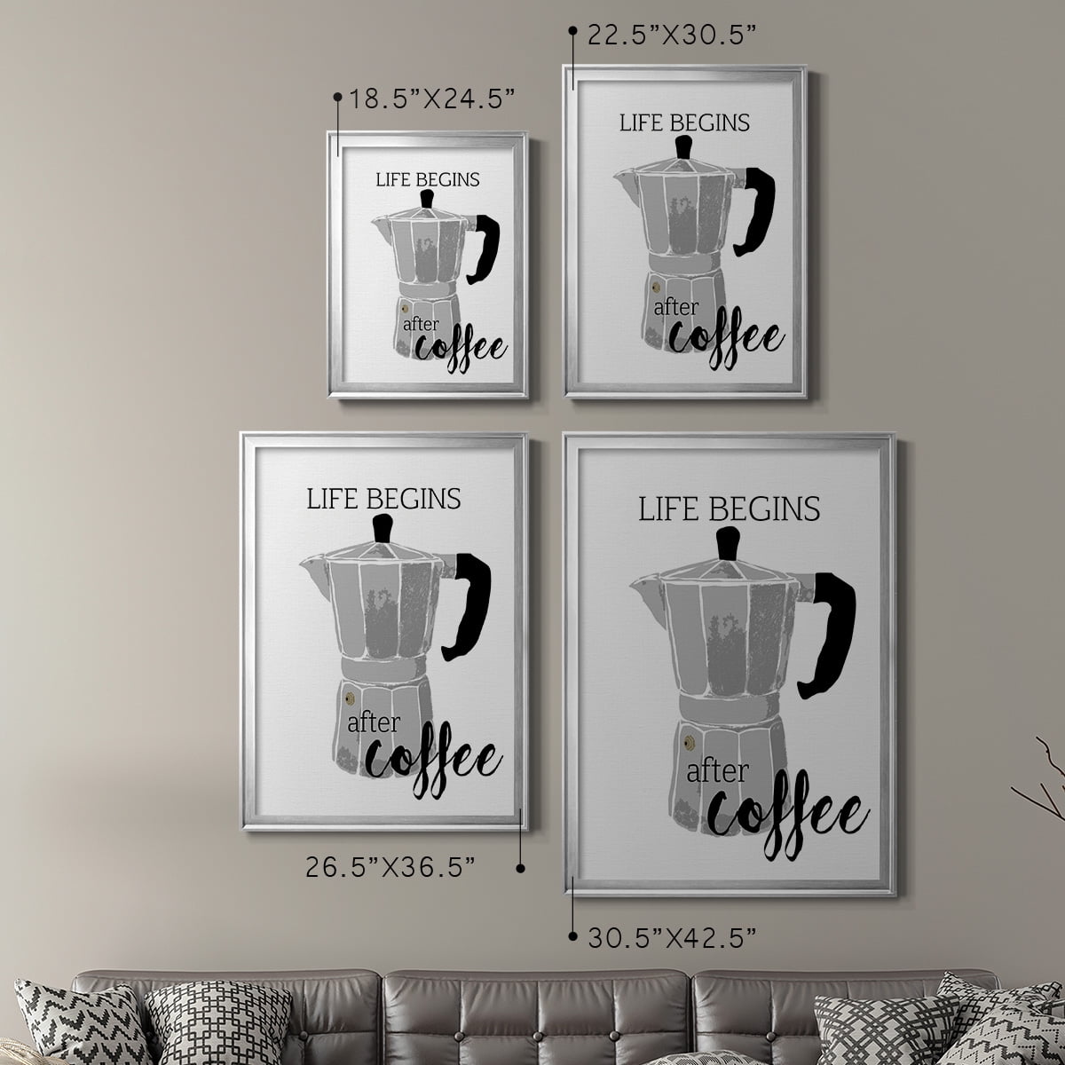 Begins After Coffee Premium Framed Print - Ready to Hang