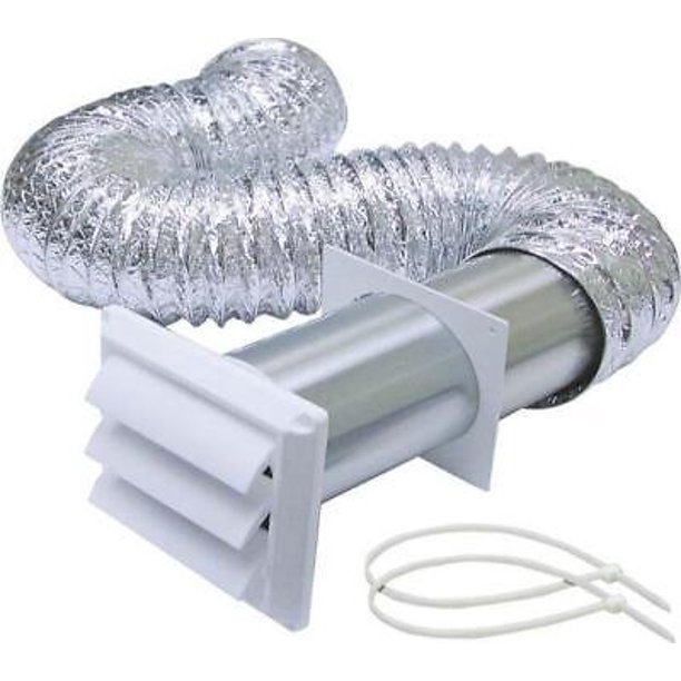 Lambro 407W LamaFlex Louver Dryer Vent Kit, 4" X 8'
