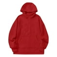 thumbnail image 5 of Fiaer,Half Zip Hoodies for Women,Womens Plus Size Loose Fit Casual Solid Color Hooded Sweatshirts Trendy Lightweight Hooded Pullovers Red XL, 5 of 5