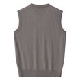 thumbnail image 6 of Riecok Knitted Vest for Men Sleeveless V Neck Pullover Sweaters Lightweight Solid Winter Tops with Pockets Khaki 3XL, 6 of 6