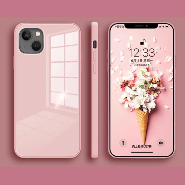 For Apple Iphone 13 Min 5 4 Inch Impact 9h Tempered Glass Scratch Resistant Protective Hybrid Case Cover Pink Walmart Com