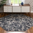 thumbnail image 3 of Unique Loom Oasis Collection Area Rug - Breeze (6' Octagon Gray/Ivory), 3 of 8