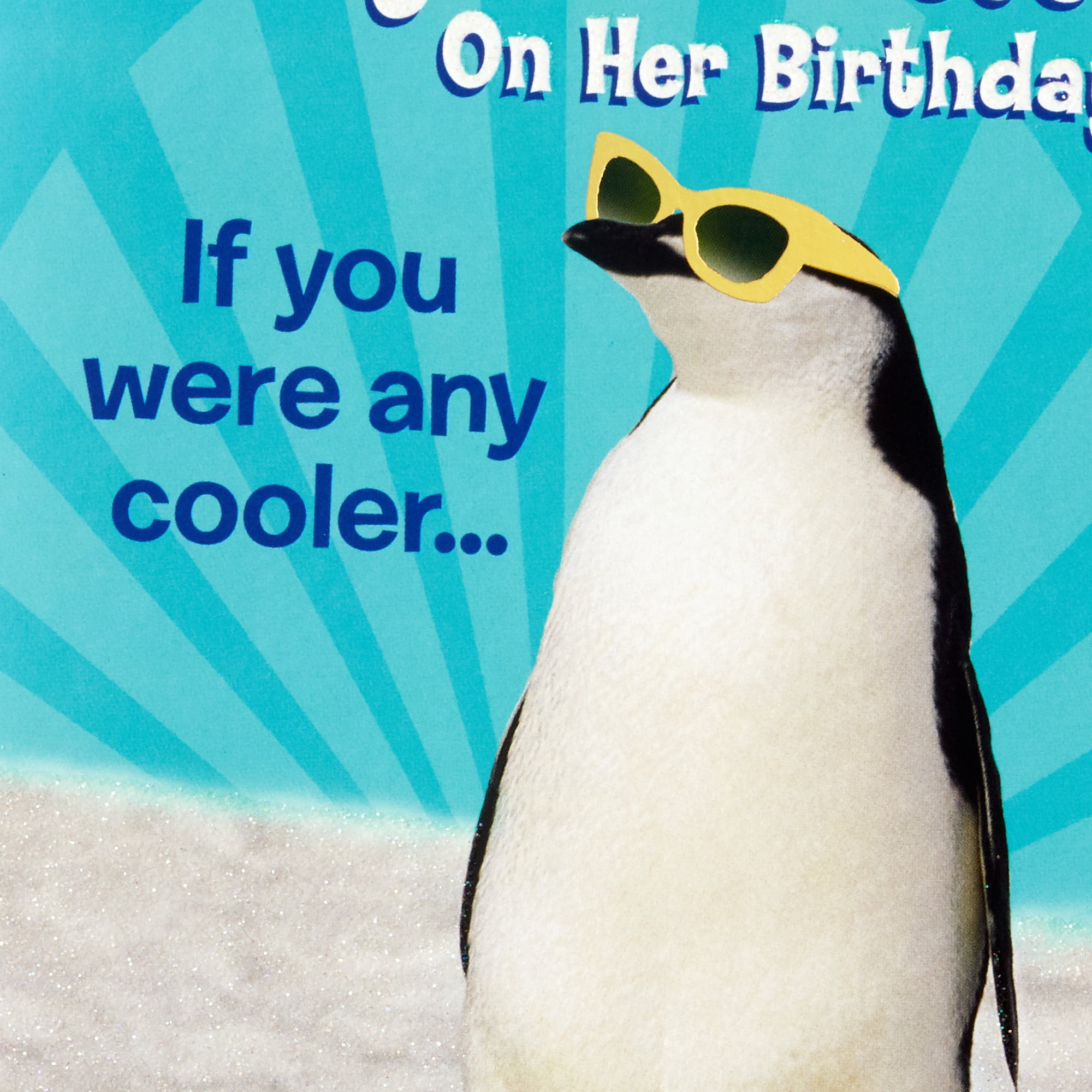 Hallmark Birthday Card for Sister (Penguin With Sunglasses)