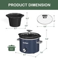 thumbnail image 5 of Sunvivi 2 Quart Slow Cooker With Removable Ceramic Pot and 3 Heating Settings, Stainless Steel, Blue, 5 of 11