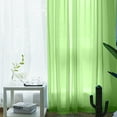 thumbnail image 4 of MAWCLOS Window Curtain 2 Panels Curtains Clear Long Sheer Voile Rod Pocket Solid White Treatments Basic Many Sizes Green 2PC-W: 20" x H: 51", 4 of 5