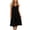 Black, variant on Women's Thin Spaghetti Strap V Neck Midi Jersey Dress Hidden Side Patch Pocket Loose Straight Fit Soft Casual Summer Everyday Swing Dress