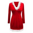 thumbnail image 6 of Shadoumai Christmas Dress Santa Clause Outfit Mini Dress Casual Swing Dress with Santa Belt, 6 of 7