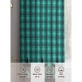 thumbnail image 6 of Checkered Stars Sheer Curtains for Living Room Bedroom, Light-filtering Sheer Curtain, Retro Green Black Plaid Art Rod Pocket Voile Window Treatment Drapes, 52’’Wx96’’L, 2 Panels Set, 6 of 7